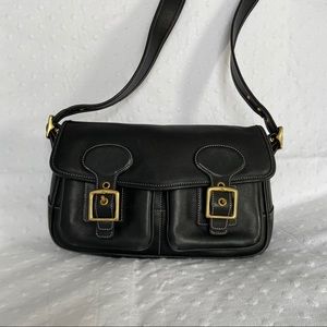 Vintage Coach Black Leather Crossbody